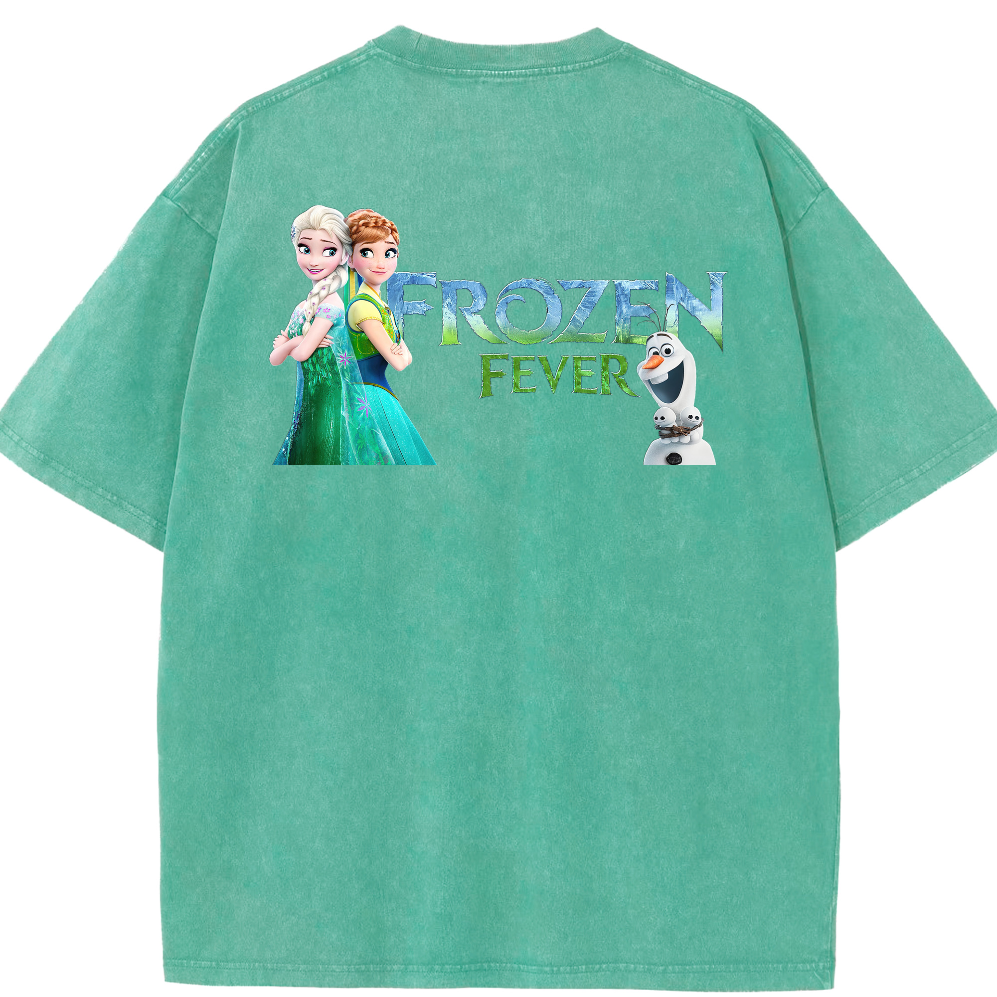（画像用） アナと雪の女王 アンナ エルサ Frozen Anna Elsa 綿100% ヴィンテージ風 半袖Tシャツ（背面プリント）